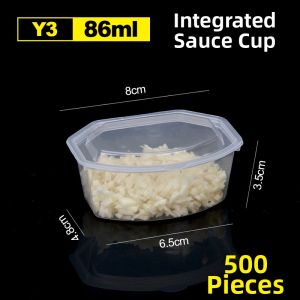 Transparent Sauce Container with Lid 500 Units