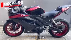 Decal striping yamaha byson karbu stiker byson karbu custom Palang Merah Indonesia D-BYSON KARBU-005