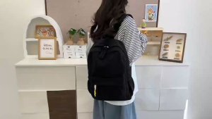THANKS99 SHOP#120 Stylish corduroy 16inch Women`s backpack versatile and trendy choice for school or casual travel bag