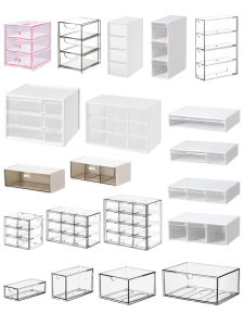 Desktop Drawer Organizer Small Item Dustproof Storage Box Cosmetic Rack Mini Clutter Box Rectangular Plastic Divided Design