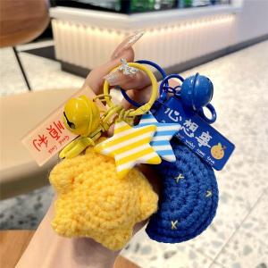Knitted Moon Star Keychain Womens Ins Style Bag Pendant Creative Gift Think And It Will Be Done Wishing