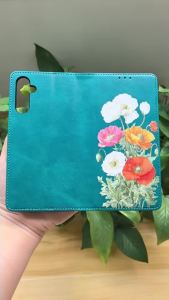 Magnetic Flower Pattern Leather Wallet Case for Samsung Galaxy S25 Ultra S25 FE S24 S23 S22 Plus A17 A07 A56 A36 A26 Flip Cover