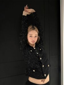 เสื้อคาร์ดิแกนถักแขนยาวทรงหลวมสไตล์สตรีทสำหรับผู้หญิงในฤดูใบไม้ผลิและฤดูใบไม้ร่วง ปกติ แขนยาว สีพื้น เสื้อคลุมกันหนาว