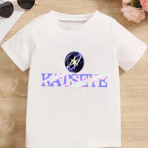 Bandai | Pop Star Katseye Print T Shirt Kids Clothes Girls Short Sleeve T-Shirt Boy Cotton Casual Tops Summer Fashion Childrens Clothing
