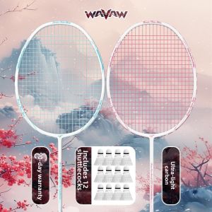 WAVAW | Professional Ultra-light Carbon Fiber Badminton Racket 5U