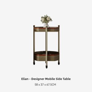 Movable Creative Saddle Leather Side Table