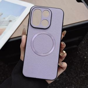 Luxury Lychee Leather Texture Magnetic Phone Case For OnePlus 15 13T 13S For Magsafe Soft TPU Bumper Shockproof Protector Cover