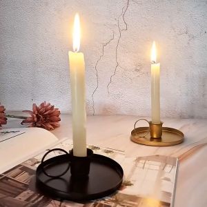Iron Candle Holder Retro Candlestick With Handle For Desktop Decoration Wedding Party Christmas