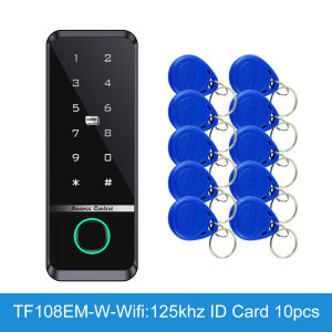 TF108 WiFi Tuya Fingerprint Access Controller Outdoor Waterproof Standalone RFID Keypad System 125KHz+13.56MHz APP Unlock
