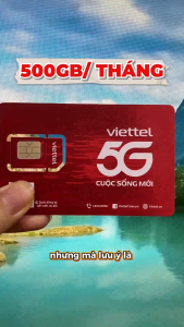 Sim 5G Viettel 12T5G125 Data Siêu Khủng 500GB 1 Tháng Tốc Độ cao ( 17GB/ngày ) Dùng Mạng Thả ga - Sử Dụng Trọn Gói 1 Năm Không Nạp Tiền . FREESHIP - CHƯA KÍCH HOẠT.