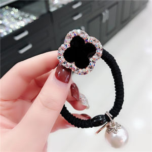 Trendy Korean Style Pearl Hair Accessories Diamond Encrusted Hair Ties for Women Adult Fashion Jewelry Fresh out New