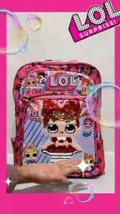 Tas Ransel Sekolah Usap/Sequin Anak Perempuan SD Karakter L.O.L