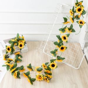 2.6m Artificial Flowers Vine Simulation Flower Sunflower Rattan Home Room Christmas Parti Decor Flowers for Decoration