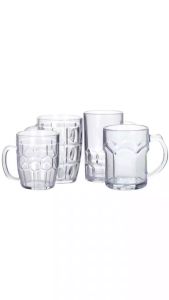 Ly bia 350ml 465ml nhựa VIỆT NHẬT - Trong suốt có quai dáng đứng - Uống nước cà phê 6368+71