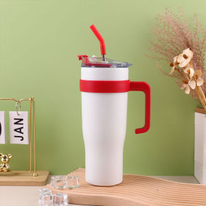 แก้วเก็บความเย็น แก้วเก็บอุณหภูมิ แก้วน้ําสูญญากาศ พร้อมหูจับ อเนกประสงค์ 40oz แก้วสแตนเลส304 พร้อมหลอด มี 4 สี