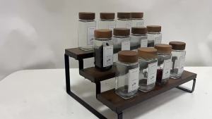3 Tier Wooden Display Riser Cupcake Stand Perfume Makeup Mini Figure Holder Kitchen Countertop Spice Rack Organizer Shelf
