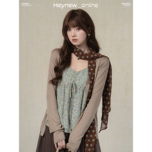 loveheynew | Áo Camisole V-Neck Dây Kéo Boho Chấm Bi Mới