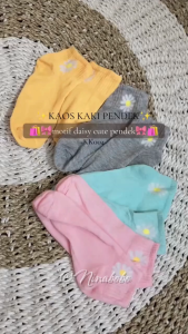 Ninabobo KK004 Kaos Kaki Atas Mata Kaki Motif Bunga Daisy Cute Fashion Kaoskaki Style Pria Wanita Dewasa Sport Pendek Murah