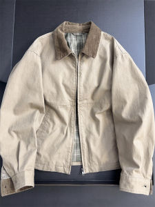 Retro Autumn/Spring Coffee-colored Work Jacket