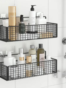 No-Drill Wall-Mounted Bathroom Kitchen Storage Rack European Style L-Shaped Stainless Steel Organizer for Toiletries And Utensils