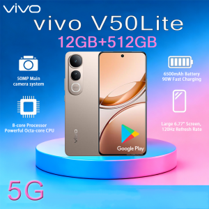 vivo | VIVO V50 Lite 2026 New 5G Smartphone 12GB+512GB 6.77" 120Hz Display 50MP Camera 6500mAh Battery Type-C Dual SIM Phone