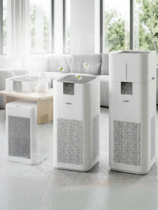 Haier | Air Purifier with Humidifier Removes Formaldehyde Odors Cat Hair and Pollen Allergens