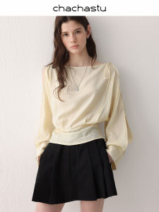 CHACHASTU | Áo Blouse Dài Tay Hơi Thở 1 Vai Dây Đeo Qua Cổ