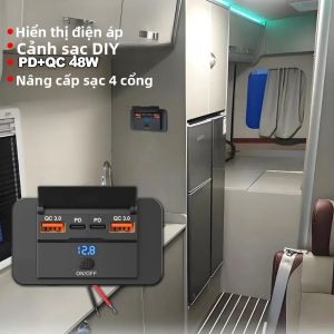 Ổ Cắm Sạc Xe Hơi USB 2-4 Cổng 12V 108W Hai Cổng USB C 36W & Hai Cổng QC 3.0 18W Chất Liệu Chống Cháy Cho Ô Tô Xe Buýt Xe Tải Có Chức Năng Chống Cháy PC