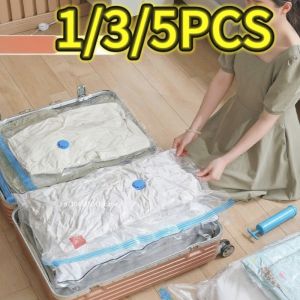 1/3/5PCS Vacuum Storage Bags for ClothesBeddingSpace Saving Bags Storage Vacuum Seal PacketFolding Compressed Organizer Bag