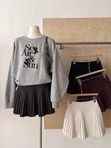 High Waist Plaid Safety Pants Inner Short Skirt Zipper Side Design Anti-Light Korean Style Commute High Quality Autumn Fashion