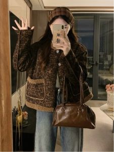 AIYITI | Unique Vintage Leopard Lamb Wool Coat Plus Size