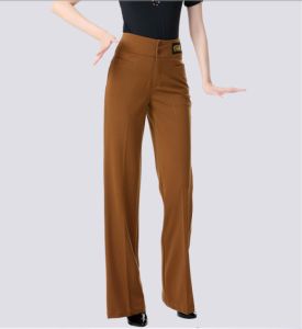 Modern Dance Pants New Womens High Waist Dance National Standard Friendship Dance Pants Loose Flare Pants Latin Dance Wide Leg Pants