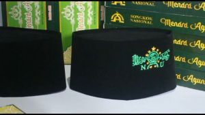 Peci Songkok Kopiah Kopyah Hitam Motif  Bordir Logo Nu Tinggi 12 Cm Pria Dewasa Sinze 4 - 10 Terbaru