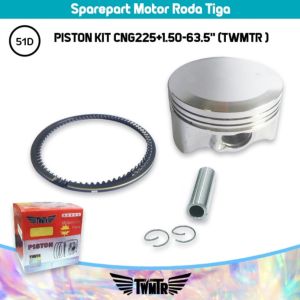Piston kit CNG225+1.50-63.5" (51D) Sparepart Roda Tiga