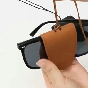 Leather Glasses Clip Hanging-Neck Clip Glasses Bags Fashion Portable-Case Leather Glasses Lanyard Protection Cover Leather Sunglasses Clip Necklace Womens Decorative Neck Chain Lockbone Chain Storage Hanging Rope Fashion Jewelry Accessory