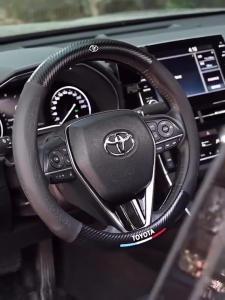 Toyota GR Car Steering Wheel Cover Carbon Fiber Steering Wheel Protection For Vios Wish Yaris Rush Hilux Alphard Altis
