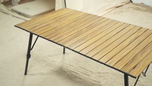 Mountainhiker - Camping Outdoor Aluminium Egg Roll Table Lightweight Portable Folding Table Adjustable Height