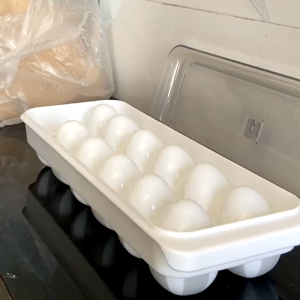 LOCAUPIN Egg Organizer Storage 12 Grids Food Storage Dispenser Kitchen Organizer Egg Holder Stackable Fresh Keeping Box