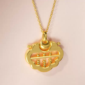 Chow Sang Sang 周生生 999.9 24K Pure Gold Chinese Gifting Collection Abacus Bead Lock Pendant for Women & Men 96323P Price-by-Weight 7.86g Gold  [Necklace not Included]