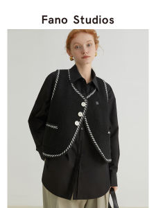 Fanluo Outer Trim Contrast Color Design Sense Niche Vest