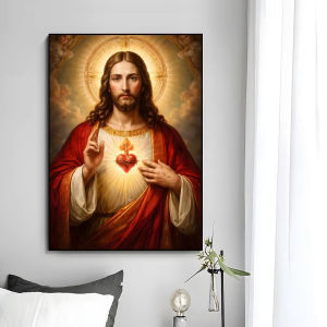 5D DIY Full Drill Diamond Painting Kit Sacred Heart Of Jesus Religious Scene For Home Wall Art Decorative Mural Gift Unframed