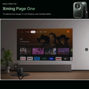 Formovie Xming Page One Worlds First Google TV Smart Portable Projector w Certified Netflix| True 500 CVIA Lumens