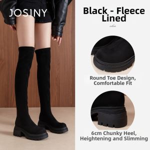 Josiny | Slender Thick Sole Over-knee Boots Suede