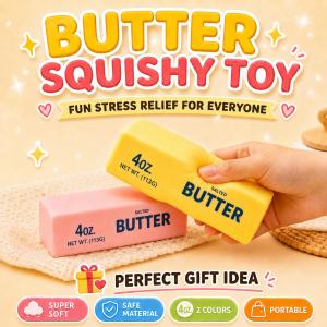 Butter Squishy Toy Slow Rising Fidget Toy Stress Relief Squeeze Toy Soft Sensory Toy For Kids Girls Boys Adults Cute Gift