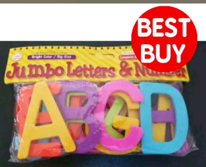 JUMBO ALPHABET CAPITAL AND SMALL LETTERS & NUMBERS Hard Plastic KIDS ...