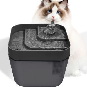 HATELI 2.2L Pet Cat Water Dispenser Smart Dog Water Fountain Auto Recirculate Filter Electric Mute Kitten Puppy Water Drinker Bowl Indoor Pet Supplies