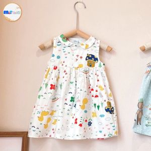 VÁY BÉ GÁI CỔ SEN HOẠ TIẾT HOẠT HÌNH - MT2073