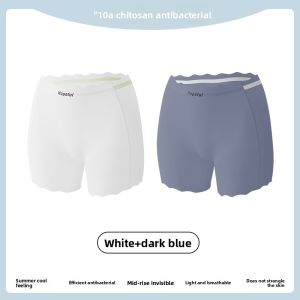 Miiow | Ice Silk Seamless Safety Pants Underwear Womens Summer Thin Waist Large Size No Roll Edge Wave Underwear Breathable Comfortable