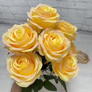 BAIFULING | Decorative Wedding Imitation Flower Bouquet 9-Head Round