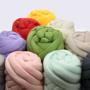 250g Thick Super Bulky Chunky Yarn for Hand Knitting Crochet Soft Big Cotton DIY Arm Knitting Roving Spinning Yarn for Blanket